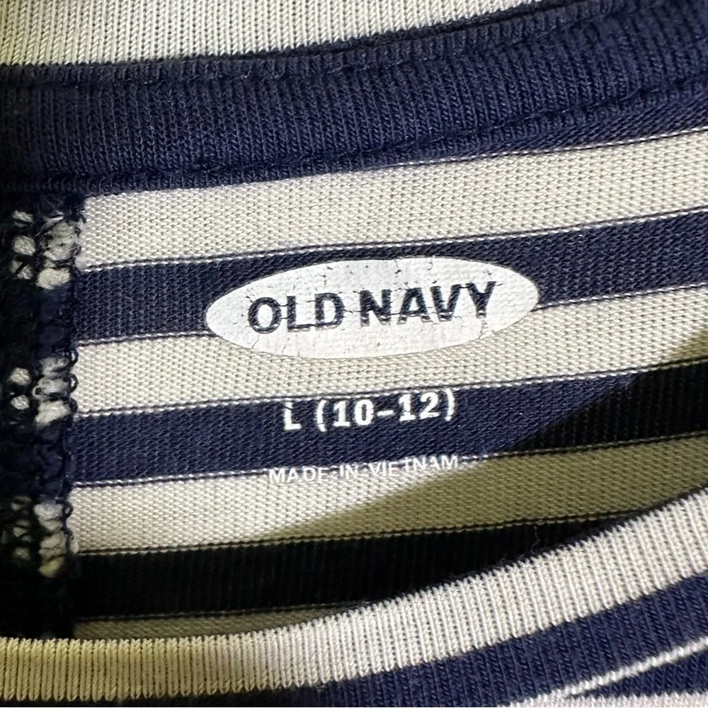 Old Navy Kids' Navy and White‎ Striped Long Sleeved Super Lightweight sz 10-12